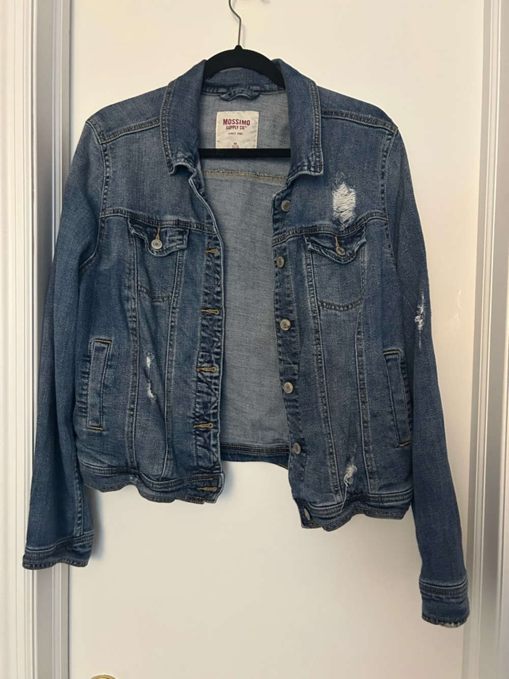 Mossimo Supply Co. Light Blue Denim Jacket with Label Detail